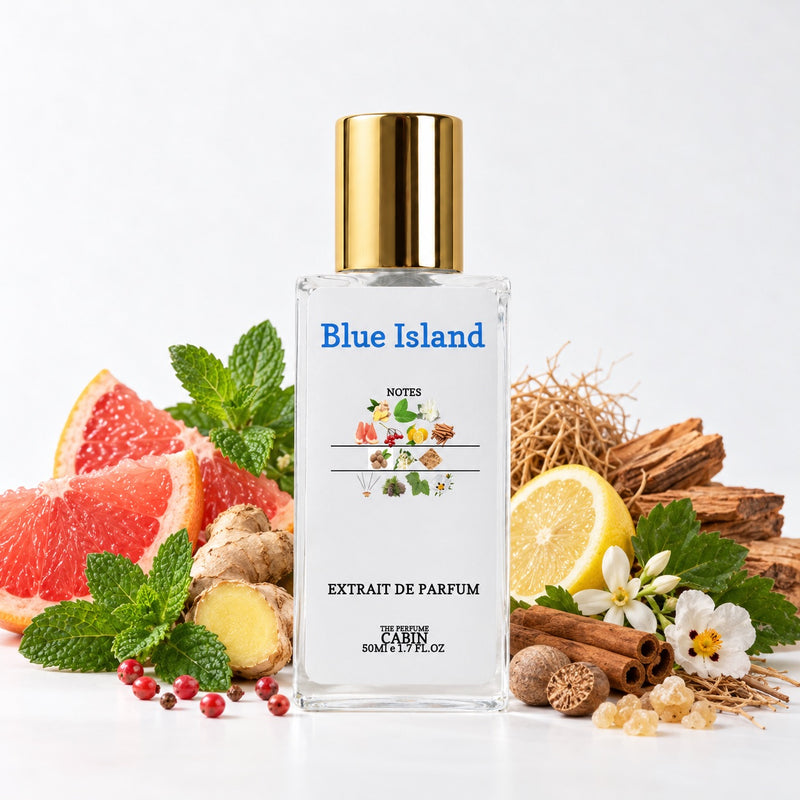 Blue Island Perfume Among Fresh Botanicals